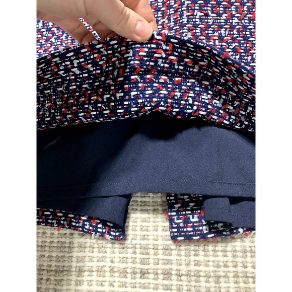 Talbots Womens 6 Red, White & Navy Blue Tweed Pencil Skirt - Picture 3 of 8